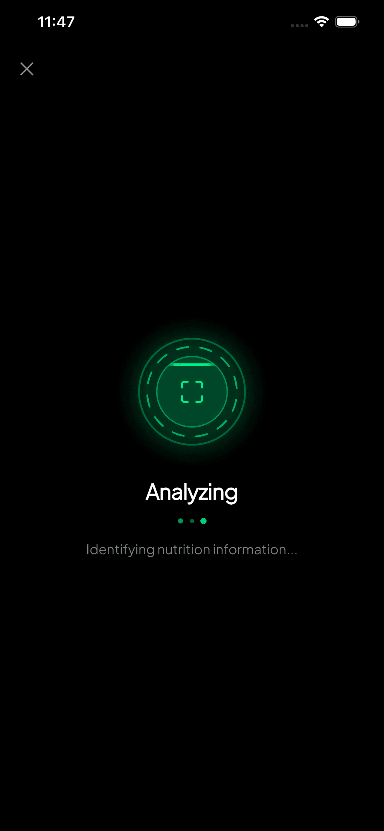 MeaLens Scanning - Analyzing your meal